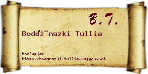 Bodánszki Tullia névjegykártya